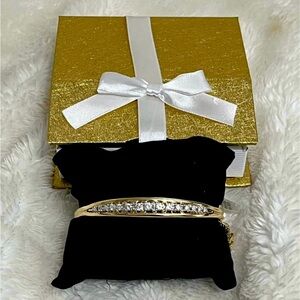 14k Gold and Diamond Bangle Bracelet